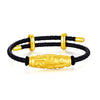 999 Gold Charm Bracelet with Red or Black Cord