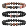 Protection Tiger's Eye Bracelet with Volcanic Stone