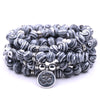 Natural White Turquoise Lotus Mala Bracelet 108 Beads