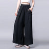 Women's Wide Leg Pants Linen Cotton High Waist Trousers