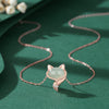 Sterling Silver Jade Pendant Necklace with Fox Motif