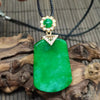 Green Jade Peace Buckle and Safety Pendant Necklace