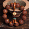 Wood and Luminous Stone Bracelet with Fu Character