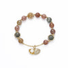 Rutilated Quartz Shell Charm Bracelet
