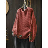 Winter Patchwork Design Long Sleeve Crew Neck Women's Sweater