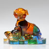 Chinese Zodiac Liuli Glass Figurine, Home Office Decoration