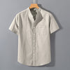 Men's Short Sleeve Button Down Cotton Linen Shirt