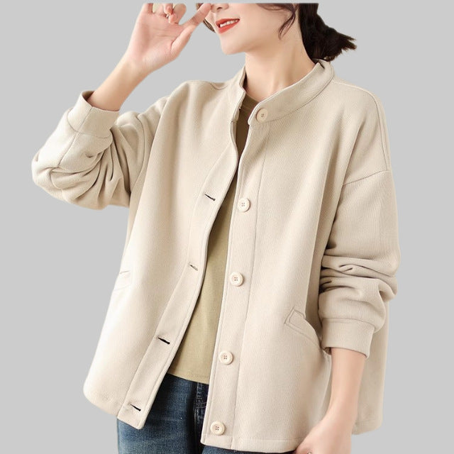 Women's Jacket Solid Color Long Sleeve Outerwear With Pockets