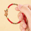 Chinese Zodiac Peach Wood Red String Bracelet, Handmade