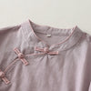 Relaxed Linen Blend Top with Traditional Knot Buttons