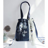 Embroidered Flowers Canvas Tote Shoulder Bag Handbag