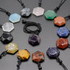 Hexagonal Crystal Pendant Necklace with Cord
