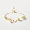 14K Gold Plated Hetian Jade Rose Flower Bracelet