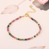 3mm Multicolor Tourmaline Bracelet Gold Plated