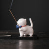 Ceramic Cat Incense Burner Cute Animal Decoration