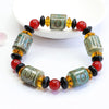 Nine-Eye Dzi Bead Black Agate Bracelet