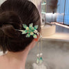 Flower Leaf Pearl Peace Tassel Hairpin
