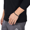 Natural Stone Bead Bracelet with Stainless Steel Accents