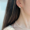 18K Gold Plated Butterfly Pearl Stud Earrings with Zircon