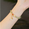 Hetian Jade Gourd Bracelet with 925 Silver Charm