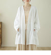 Women's Kimono Cotton Linen Zen Jacket With Pockets