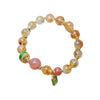 Citrine and Strawberry Quartz Charm Bracelet, 8mm Beads