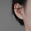 925 Sterling Silver Geometric Moonstone Stud Earrings