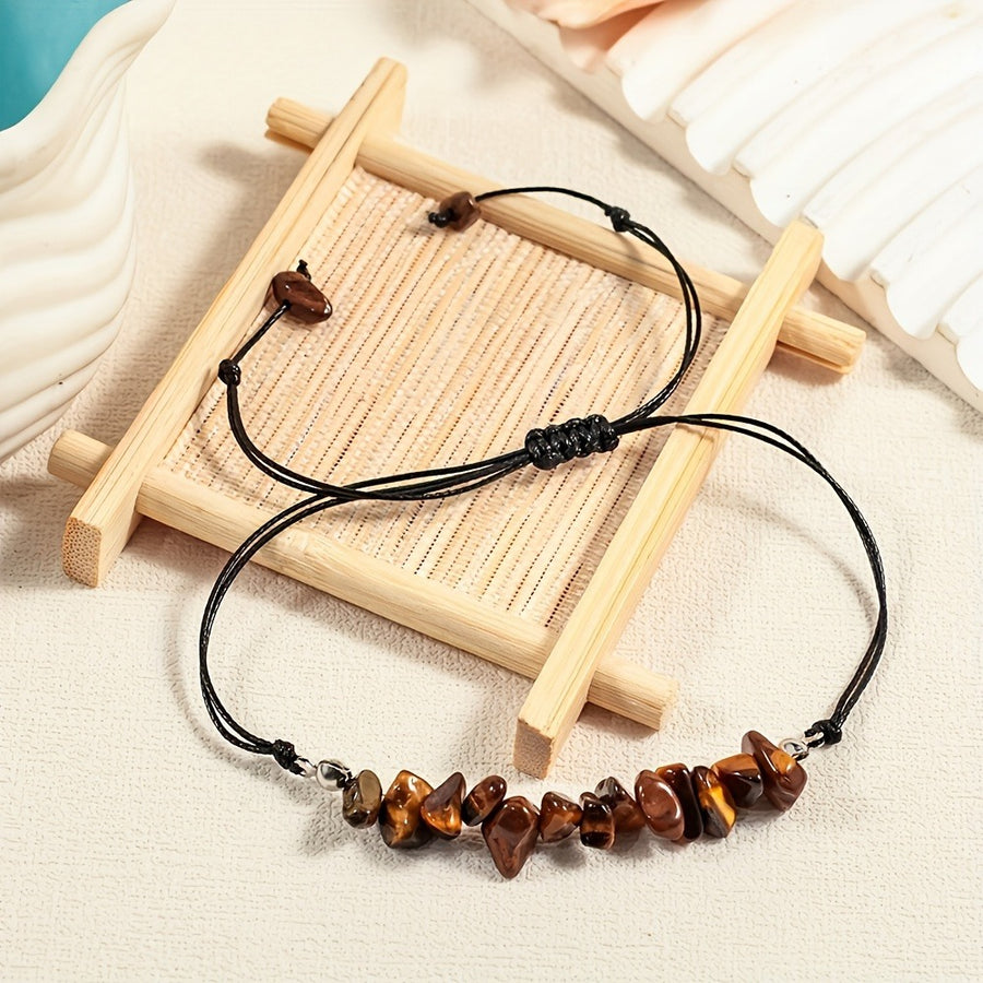 Natural Crystal Chip Bracelet Cord