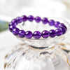 Faux Purple Crystal Bead Bracelet for Women, Simple Round Style