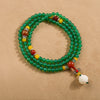 Green Agate 108 Bead Mala Bracelet and Necklace