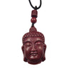 Cinnabar Pendant Necklace, Buddha and Traditional Symbols