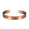 Brushed metal adjustable cuff bracelet with embedded magnets