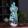 Ceramic Backflow Incense Burner, Embracing Couple with Heart
