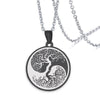 Tree of Life Yin Yang Stainless Steel Necklace Pendant