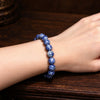 Blue Patterned Stone Bead Bracelet 8mm