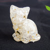 Crystal Chip Resin Cat Figurine Desktop Decoration