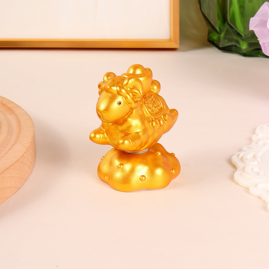 Rotating Sheep Ornament, Chinese Zodiac Goat Desk Decor