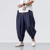 Men's Linen Harem Pants With Drawstring Waist And Pockets