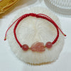Strawberry Quartz Red String Bracelet with Charm