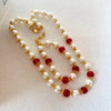 Pearl and Glass Bead Necklace and Bracelet Set