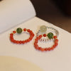 Elastic Beaded Ring with Pearl or Stone Accents