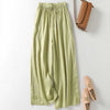 Women's Wide Leg Pants, Linen Blend Cropped Trousers