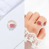 Natural Gemstone Stretch Ring - Tourmaline and Pearl