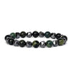 Faceted Stone Bead Bracelet with Hematite, 8mm