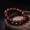 Natural Red Tiger Eye Bead Bracelet, Lightning Pattern