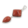 Geometric Double Stone Pendant Necklace with Polished Crystal