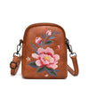 Embroidered Floral Crossbody Bag, Small PU Shoulder Purse