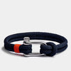 Titanium Steel U-Shaped Shackle Bracelet, Handwoven Rope