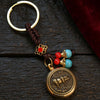 Chinese Zodiac Brass Keychain with Eight Guardian Buddhas