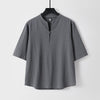 Plain Color Three Quarter Sleeve One Button Men's Shirt